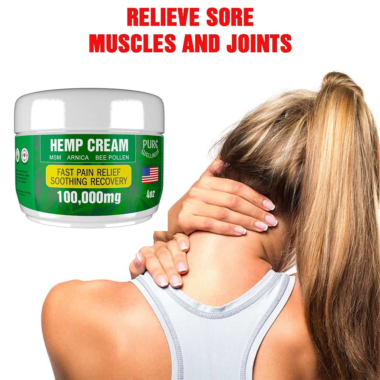 Strong Hemp Pain Relief Cream | Fast Pain Relief for Joints, Muscles, Nerves