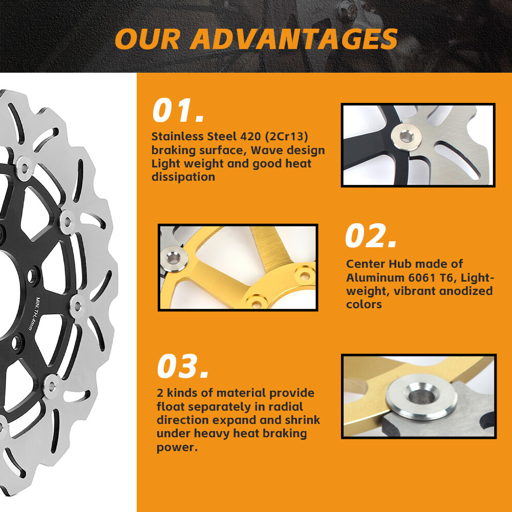 GSXR 600 GSXR 750 04 05 Front Rear Brake Rotors Pads For Suzuki GSXR 1000 03 04