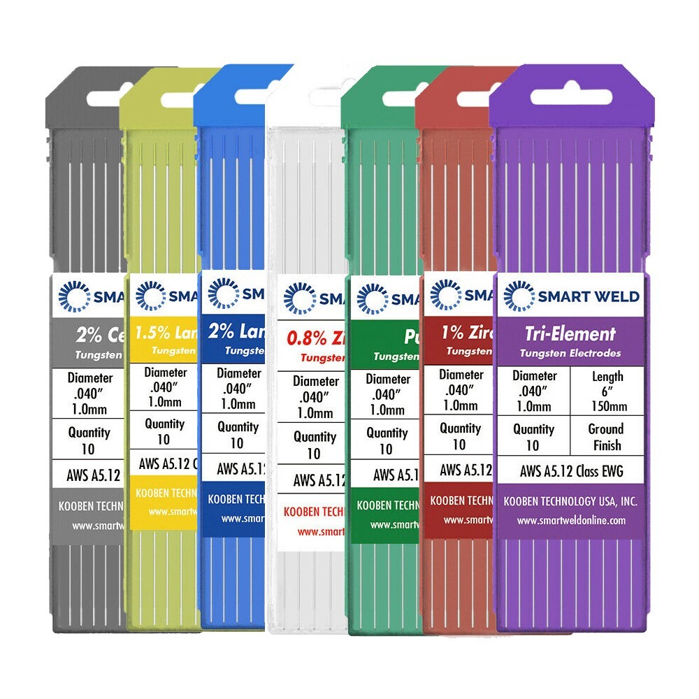 TIG Welding Tungsten Electrode (.040 1/16 3/32 1/8 and Assorted Pack) Length 6"