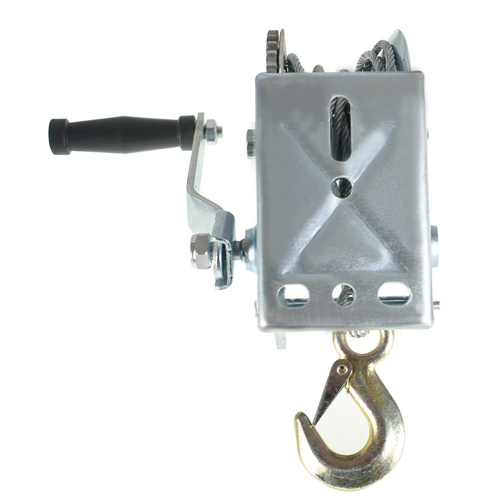 1600lbs Hand Winch Boat Winch Hand Crank Winch With 32ft Cable Manual Winches