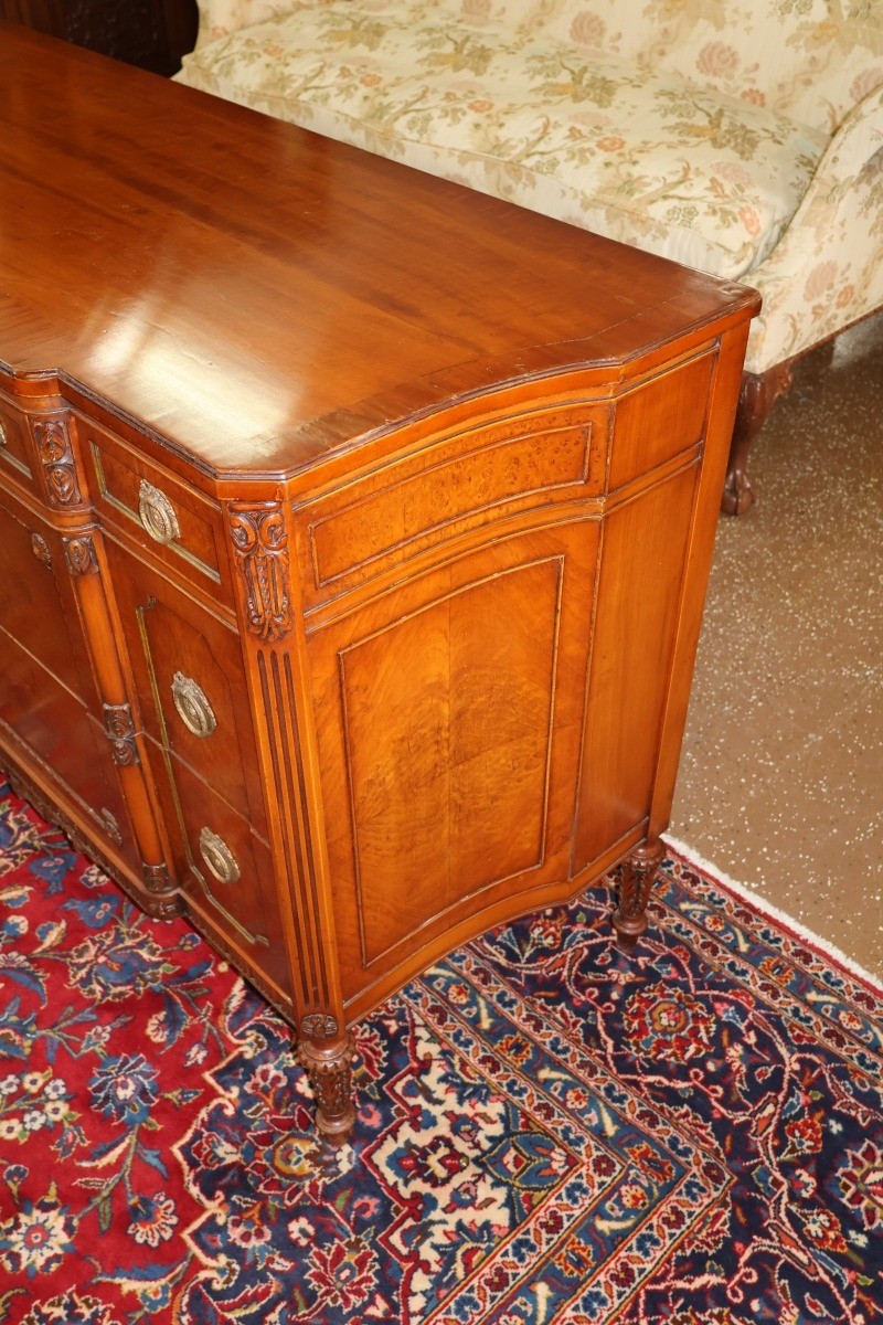 Early 20th Century French Style Burl & Satinwood Inlaid Chest Dresser Commode