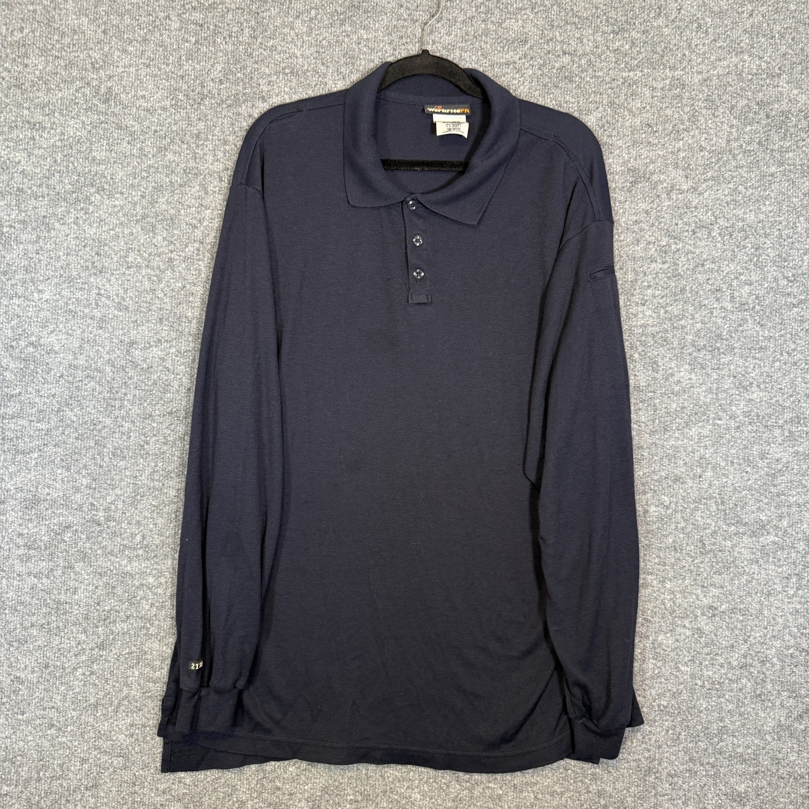 Workrite 2112 FR Shirt Men's XL Blue Long Sleeve Work Polo
