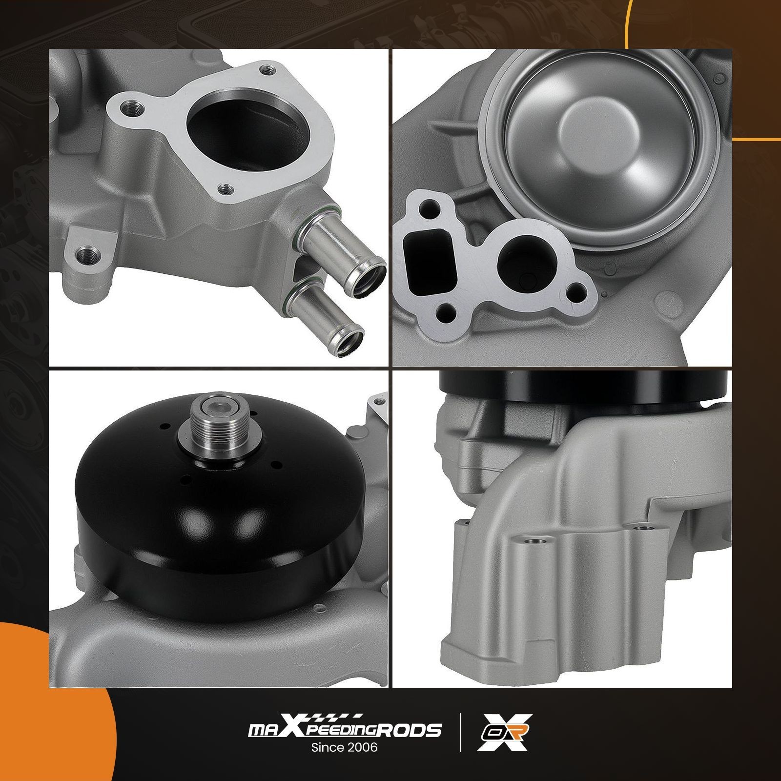 Coolant Water Pump for GMC Savana 2500 V8 6.0L 2007-15 131-2391 Aluminum QME