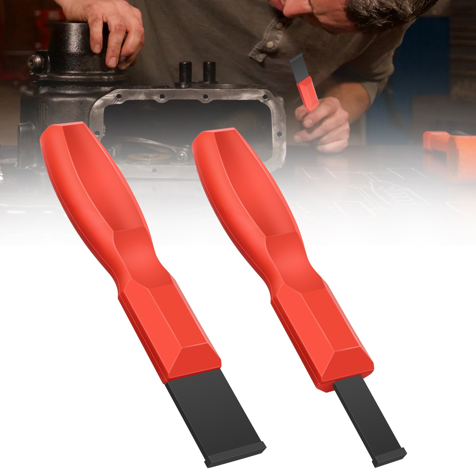 2pcs Tungsten Carbide Scraper Set Gasket Remover Tool for Engine Rust Glue Clean