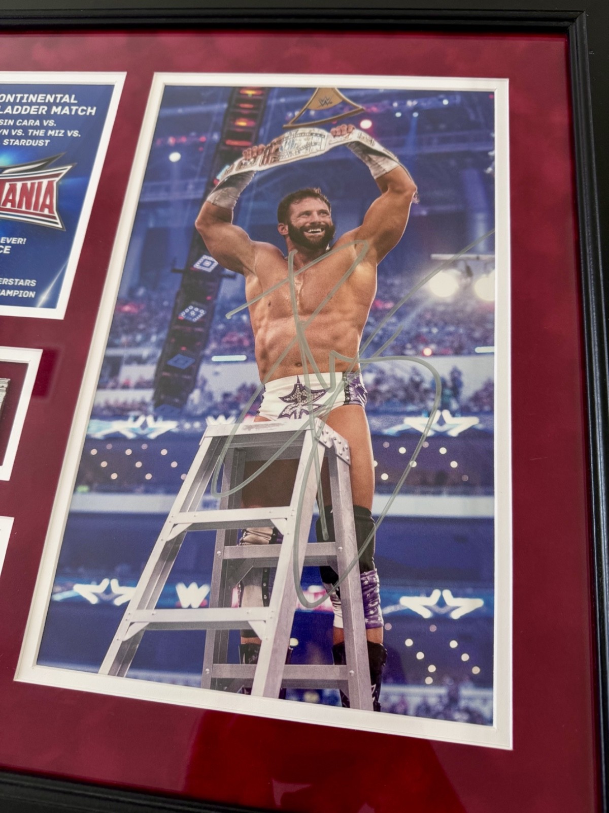 WWE Limited Edition WRESTLEMANIA 32 Plaque Zack Ryder autographed #72/500