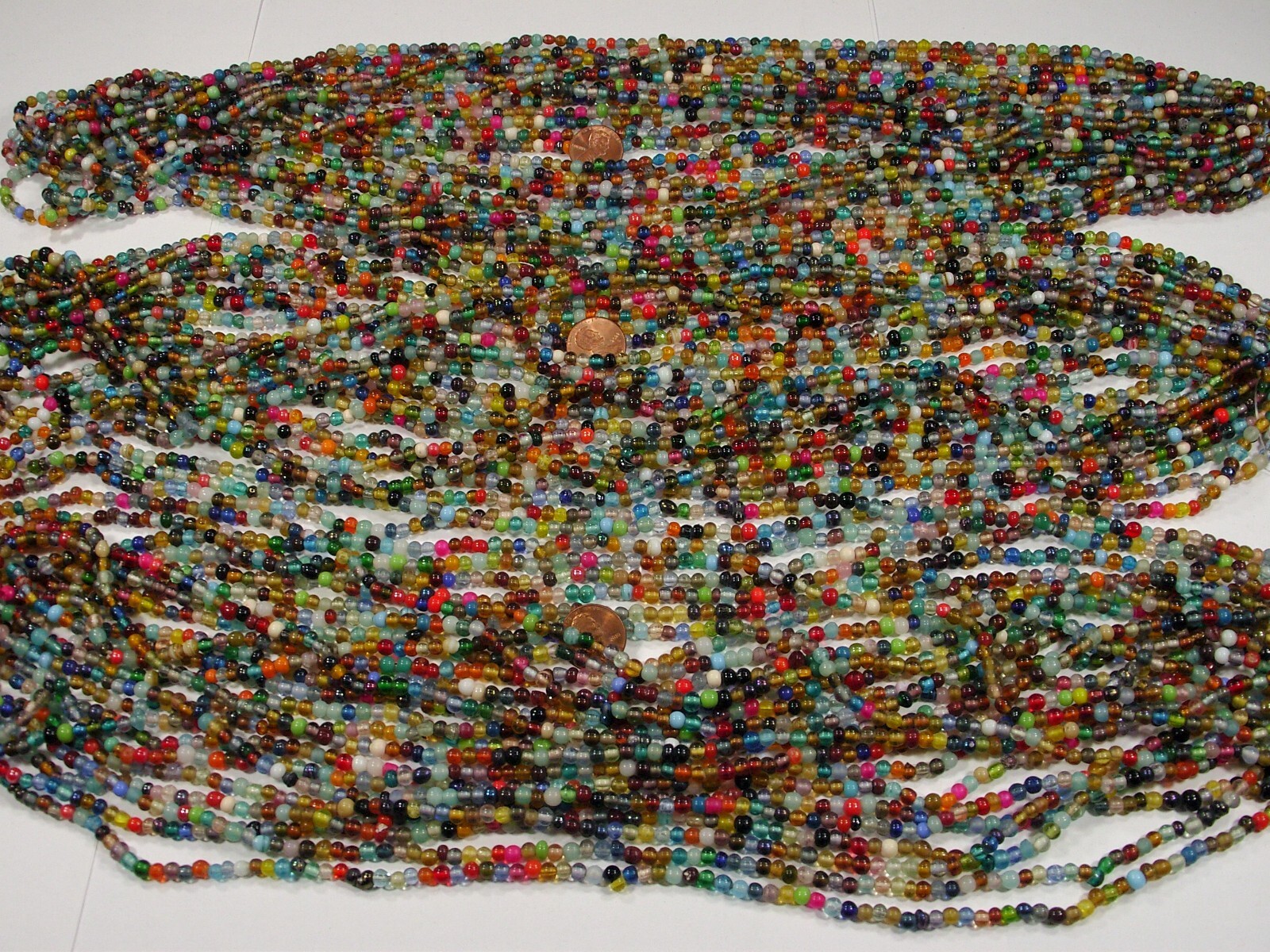 30 Strands 36" India Handmade Assorted Color Glass Beads Wholesale Bulk (CT-52)