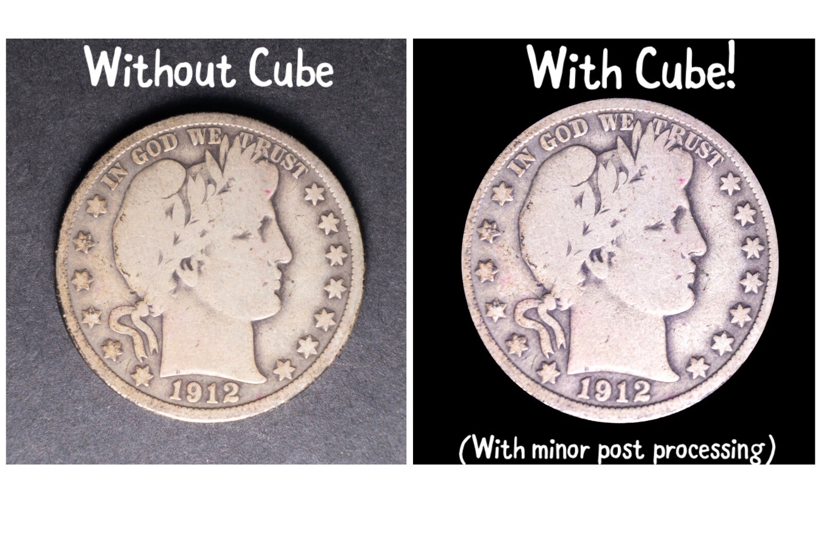 NEW AND IMPROVED! AXIAL LIGHTING CUBE for COIN PHOTOGRAPHY - See Description!