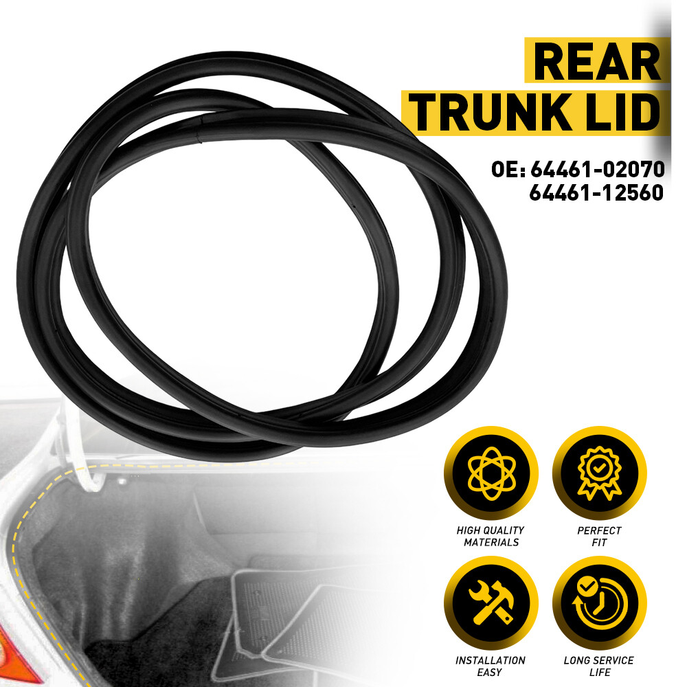 Weatherstrip Rear Trunk Lid Black Rubber For 2003-2008 Toyota Corolla Seal Strip