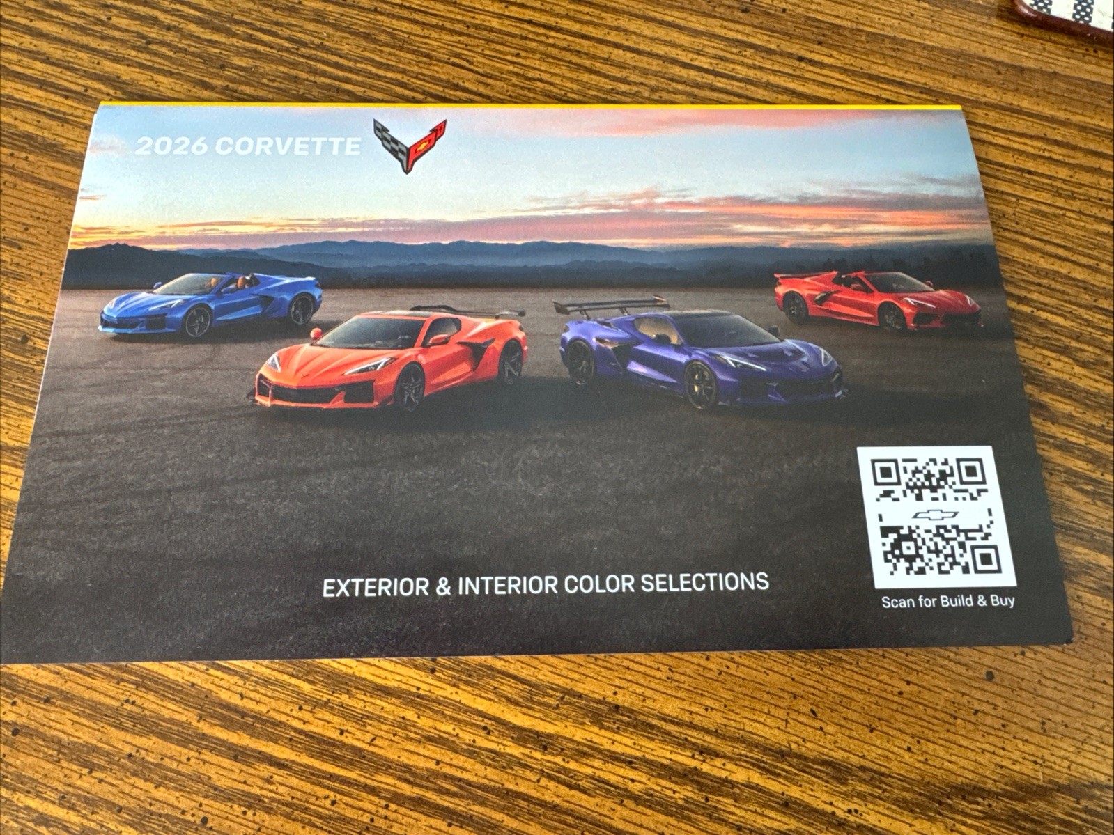 2026 CHEVROLET CORVETTE C8 - EXTERIOR & INTERIOR COLOR SELECTIONS BROCHURE