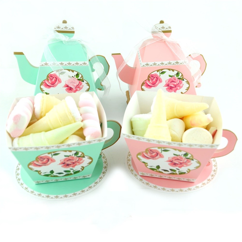 10/50/100Pcs Tea Pot Sweet Candy Gift Boxes Christmas Wedding Party Favour Bag