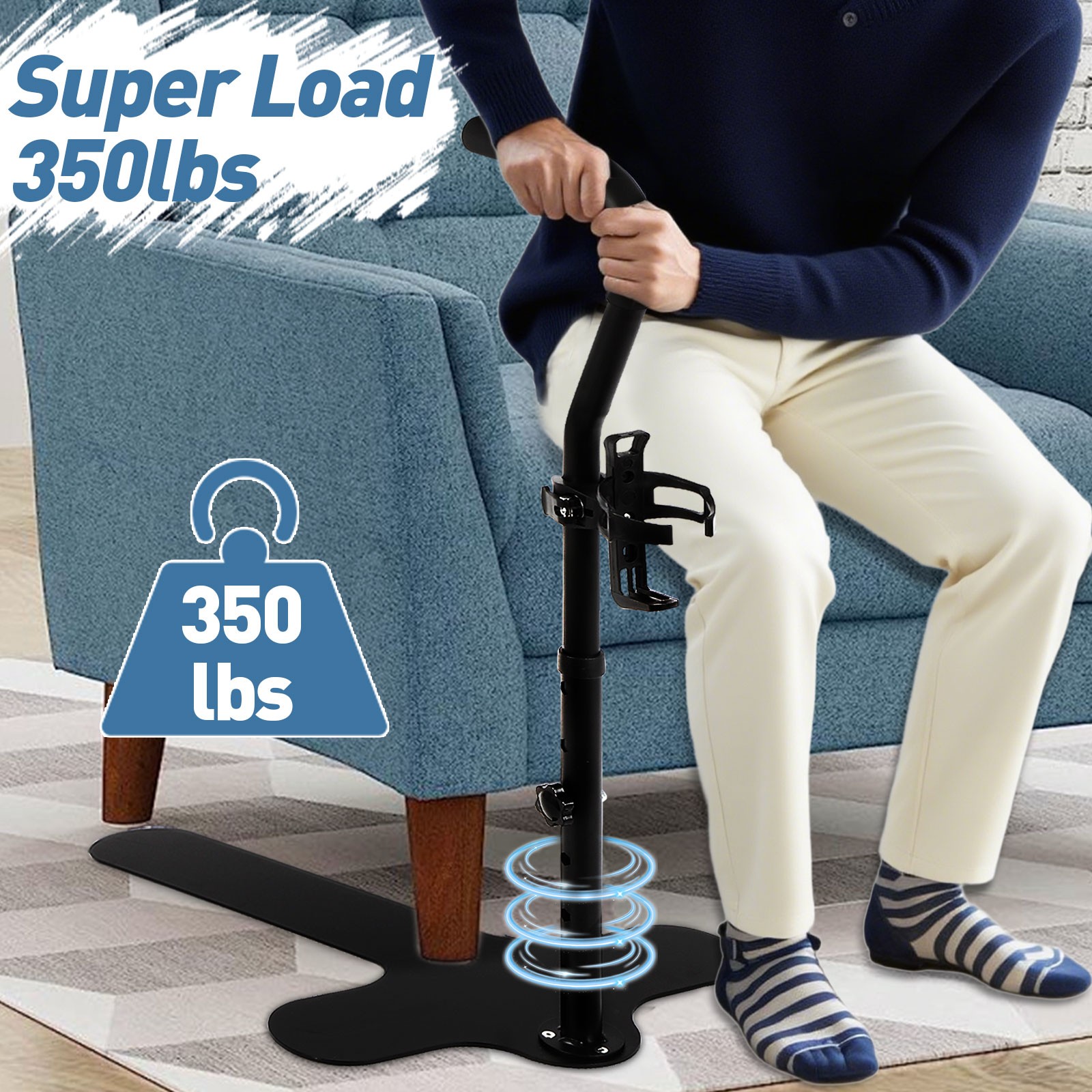 Couch Stand Assist with Cup Holder, 6 Adjustable Heights Chair Lift for Seniors