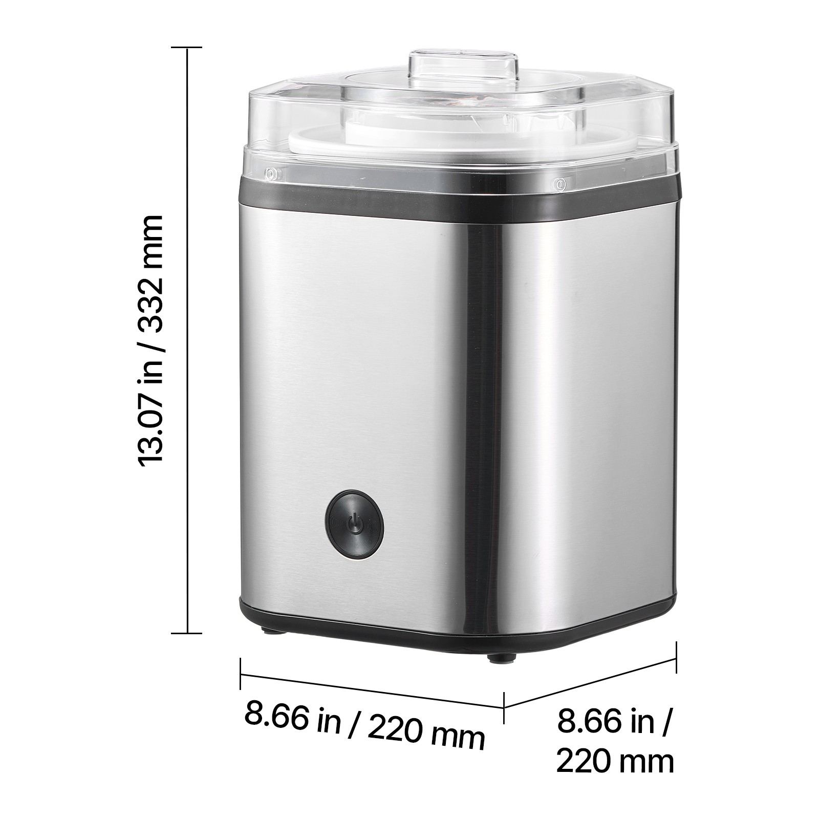 Uimoso Automatic Ice Cream Machine 2.11 Qt Capacity Stainless Steel for Home DIY