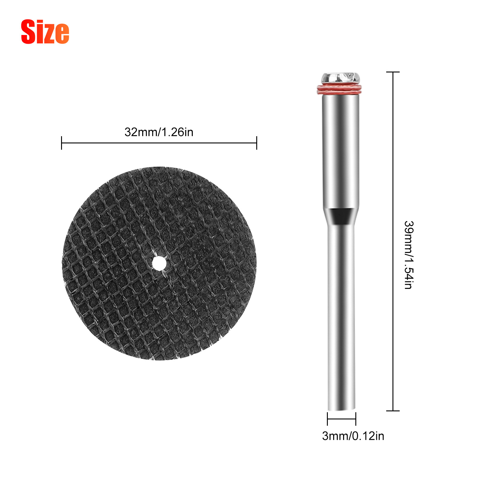 110x Fiberglass Metal Cut Off Wheel Rotary Disc w/3Pcs 1/8" Mandrel f or Dremel