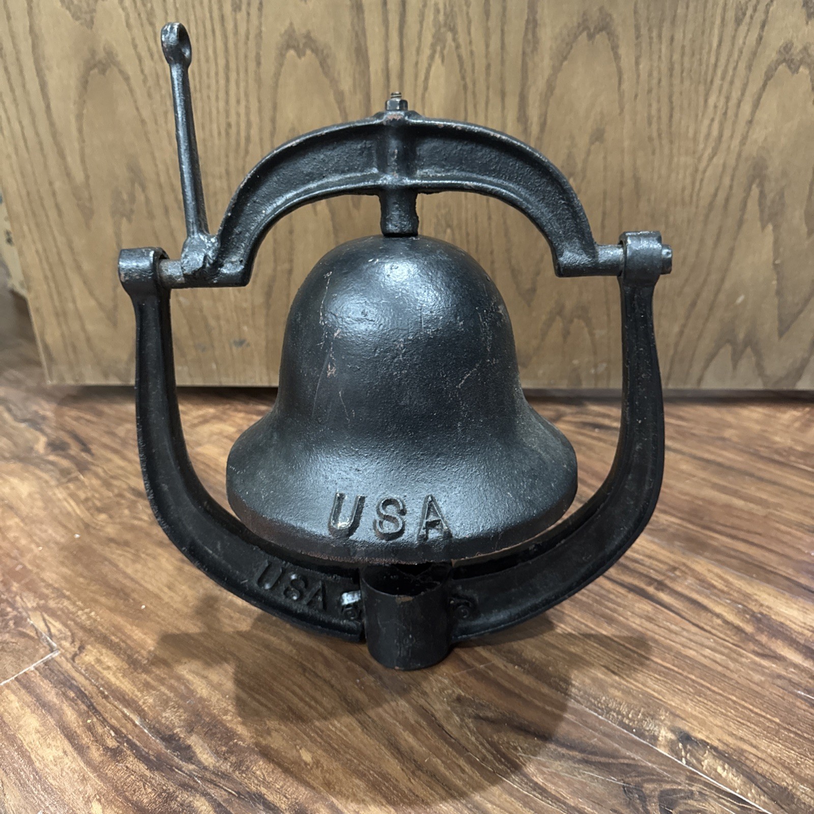 Antique Cast Iron USA Farm School Dinner Church Bell With Yoke 8.5” inches