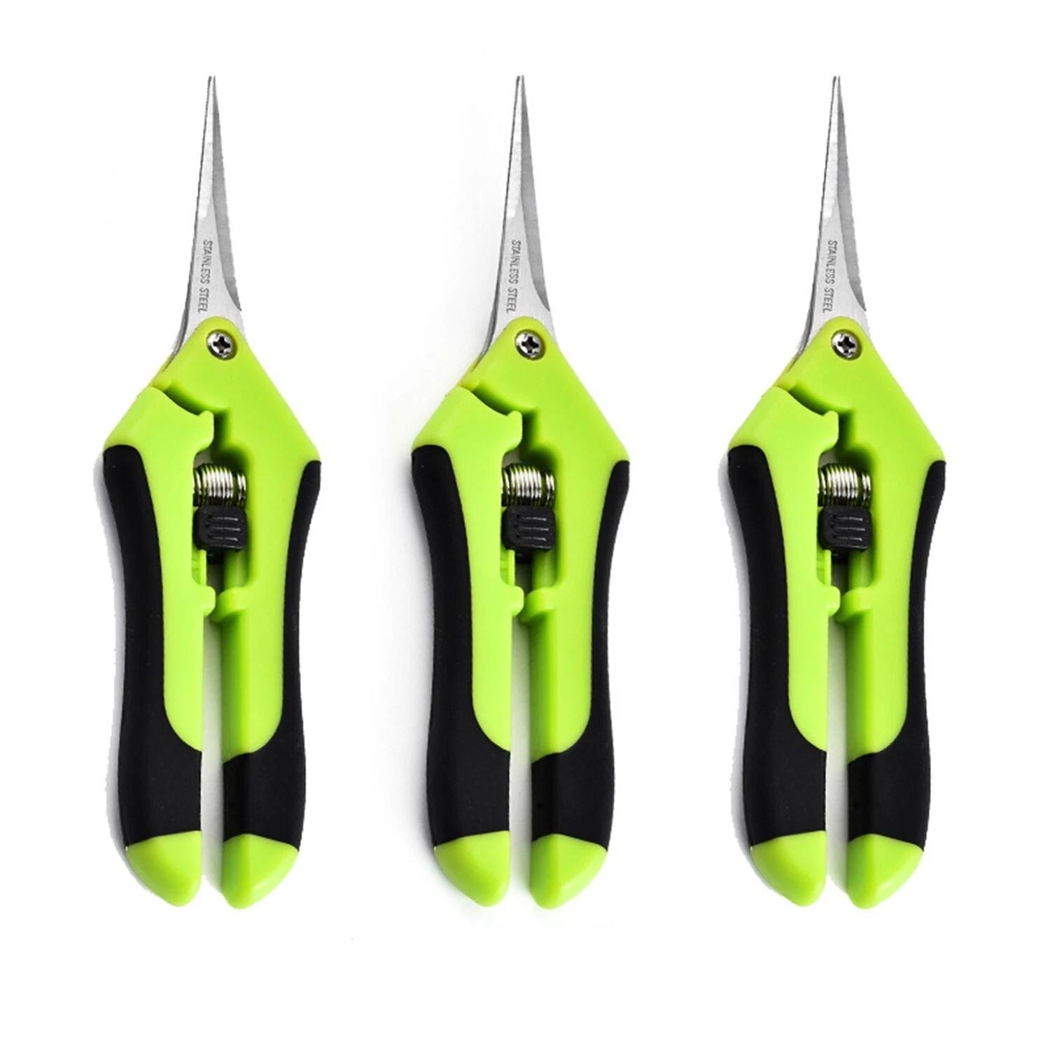 6 Pack Curved Blade Garden Scissors Trimmers Harvest Pruning Plants Trimming