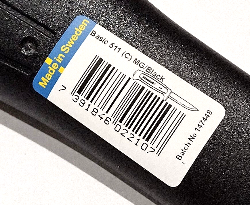 MORA SWEDEN MORAKNIV MILITARY BLACK/GREEN BASIC 511 CARBON STEEL TACTICAL KNIFE