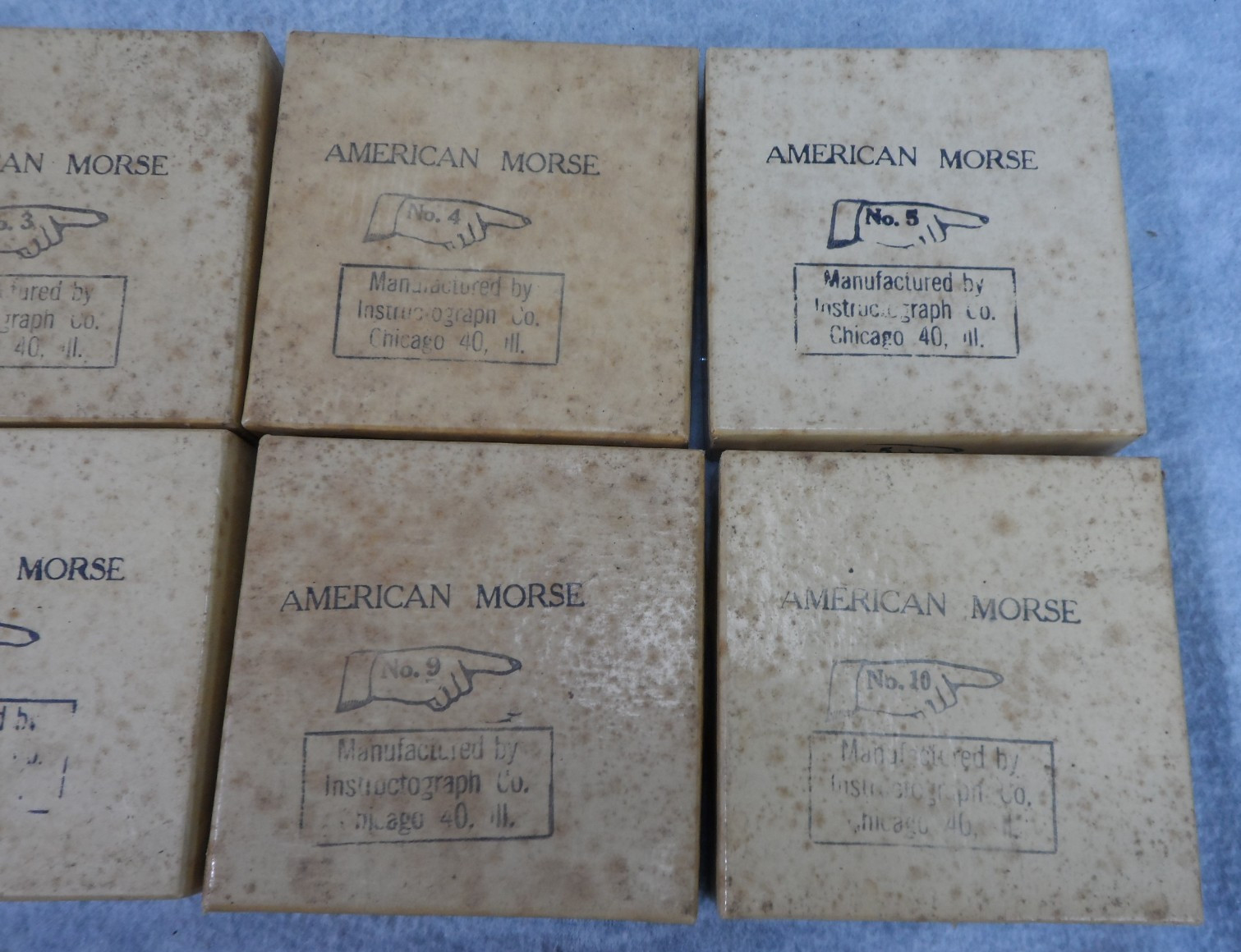 Lot of 10 American Morse Machine Paper Tape Reels Instructograph Co Railroad