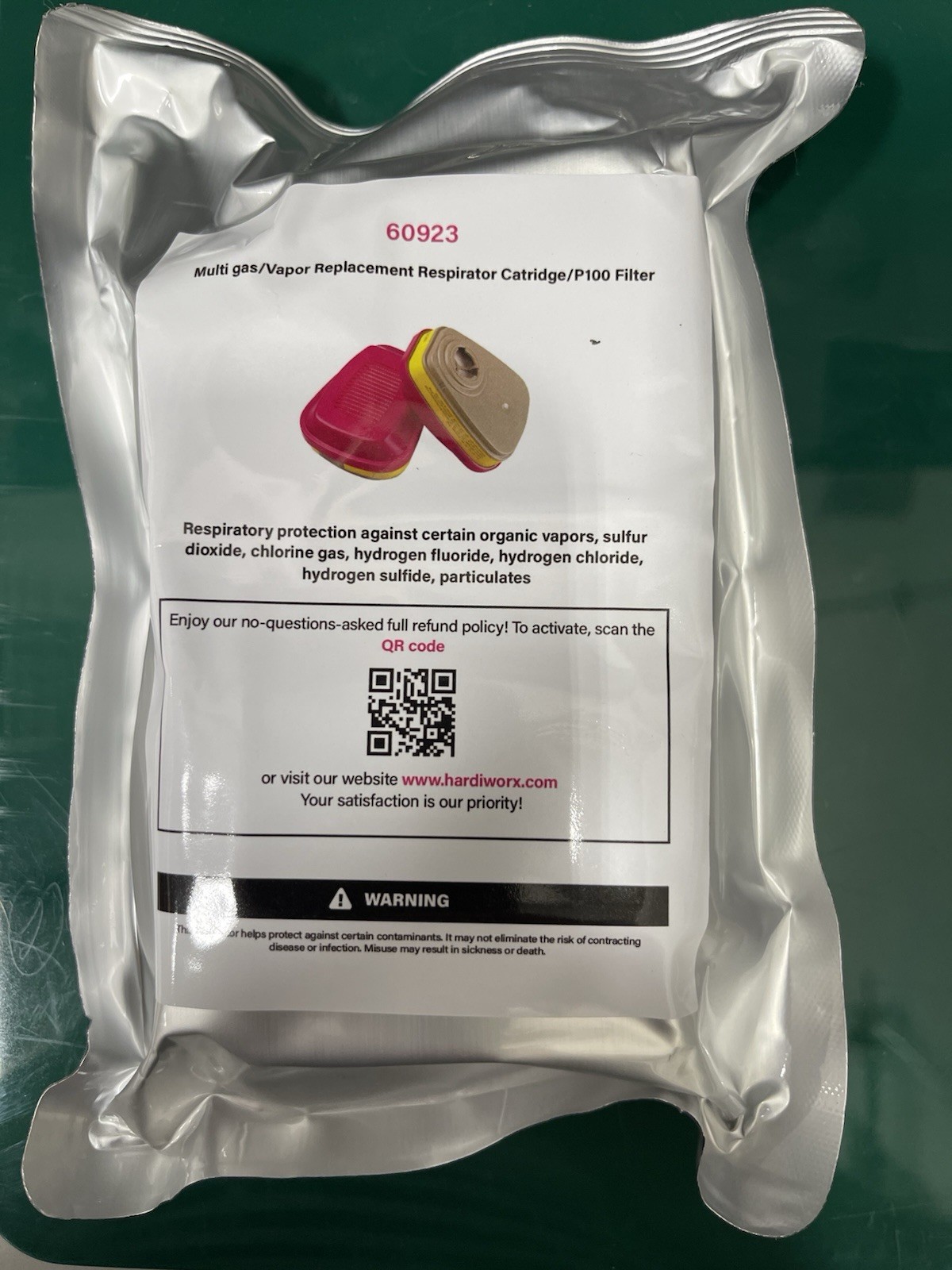 Analog 3M P100 Respirator Cartridge/Filter 60923, 1 Pair, Magenta/Yellow