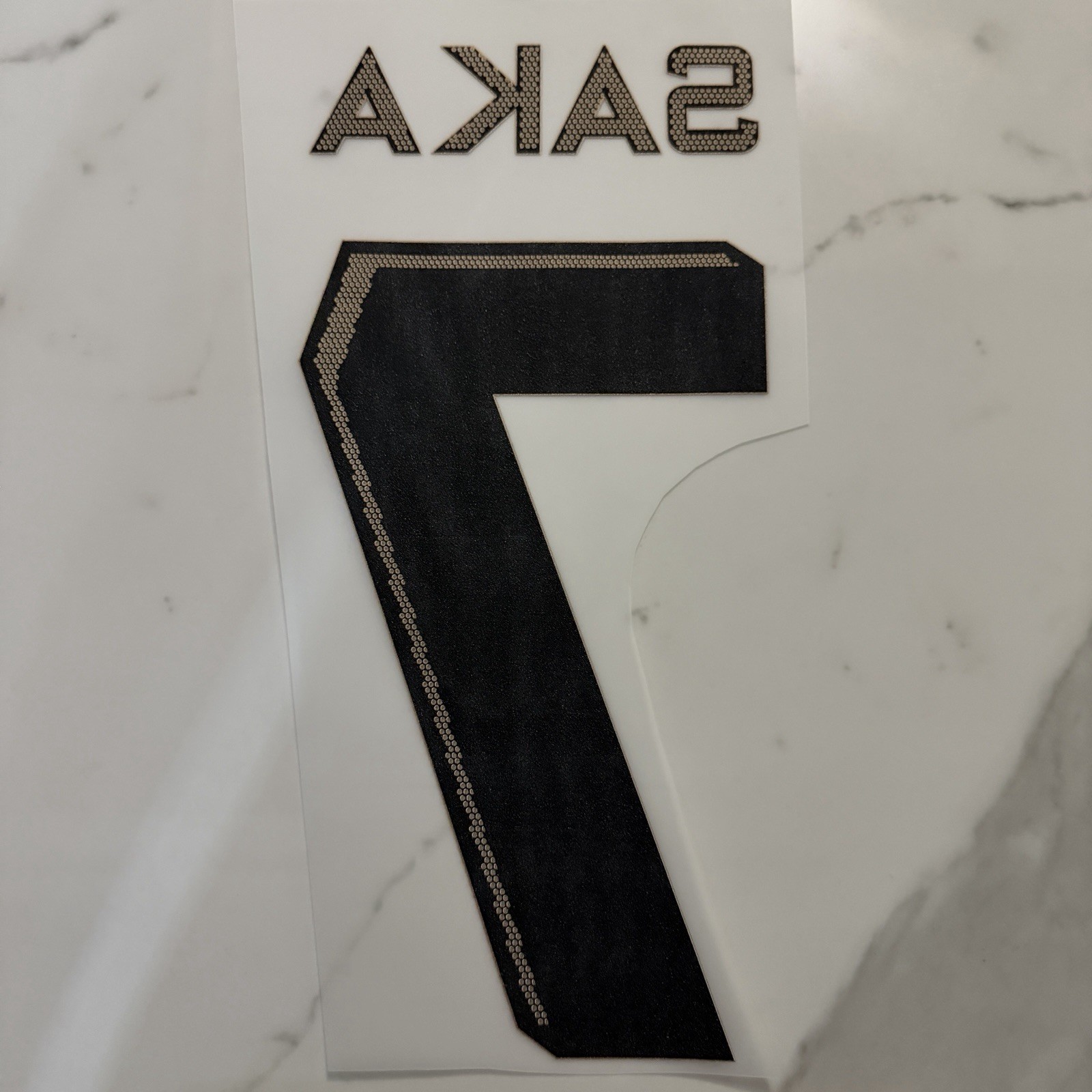 2022-23 SAKA Arsenal Away Nameset Name Number Dorsal Parche Badge Cup UCL