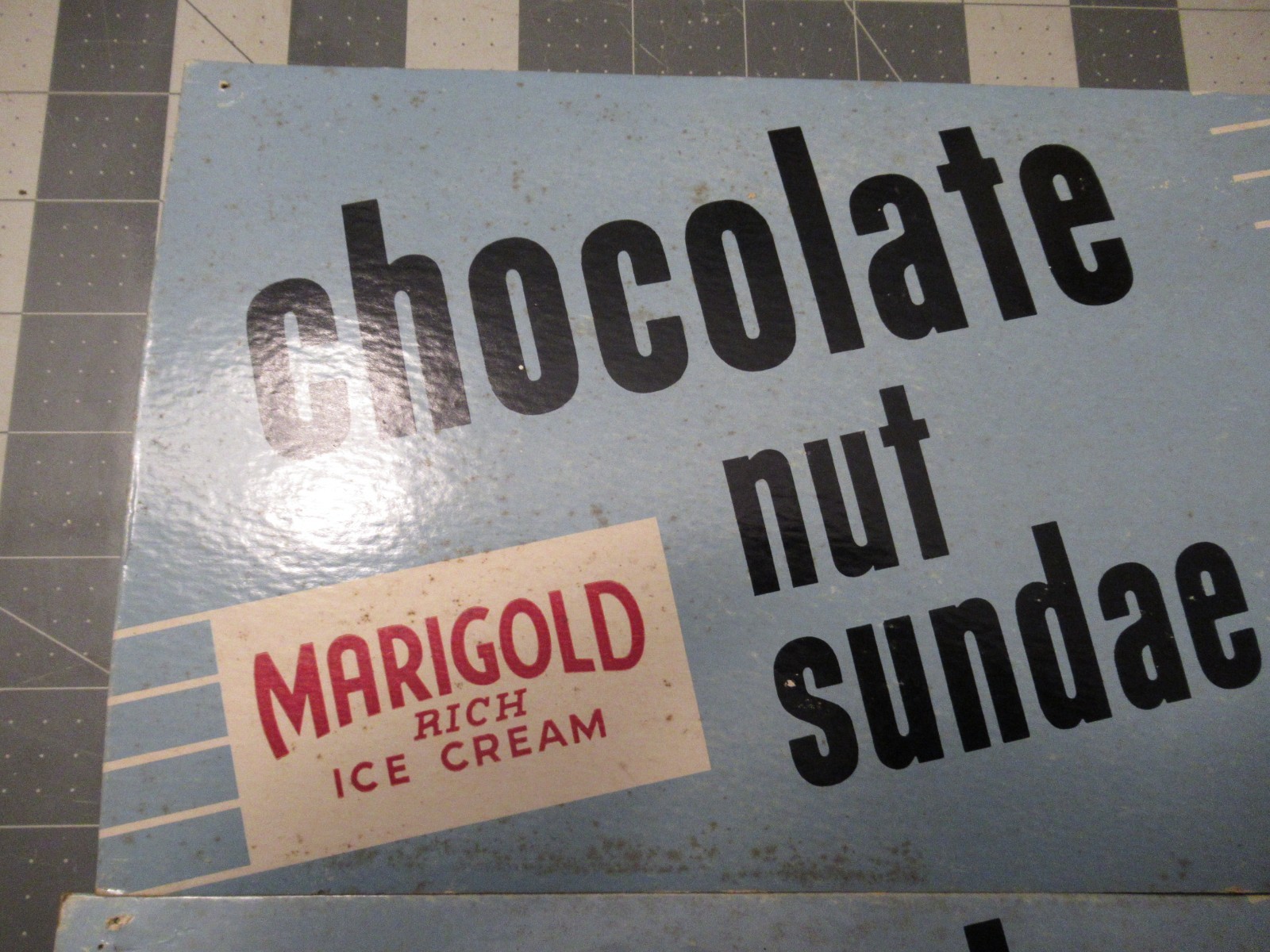 Marigold Rich Ice Cream Cardboard Advertising