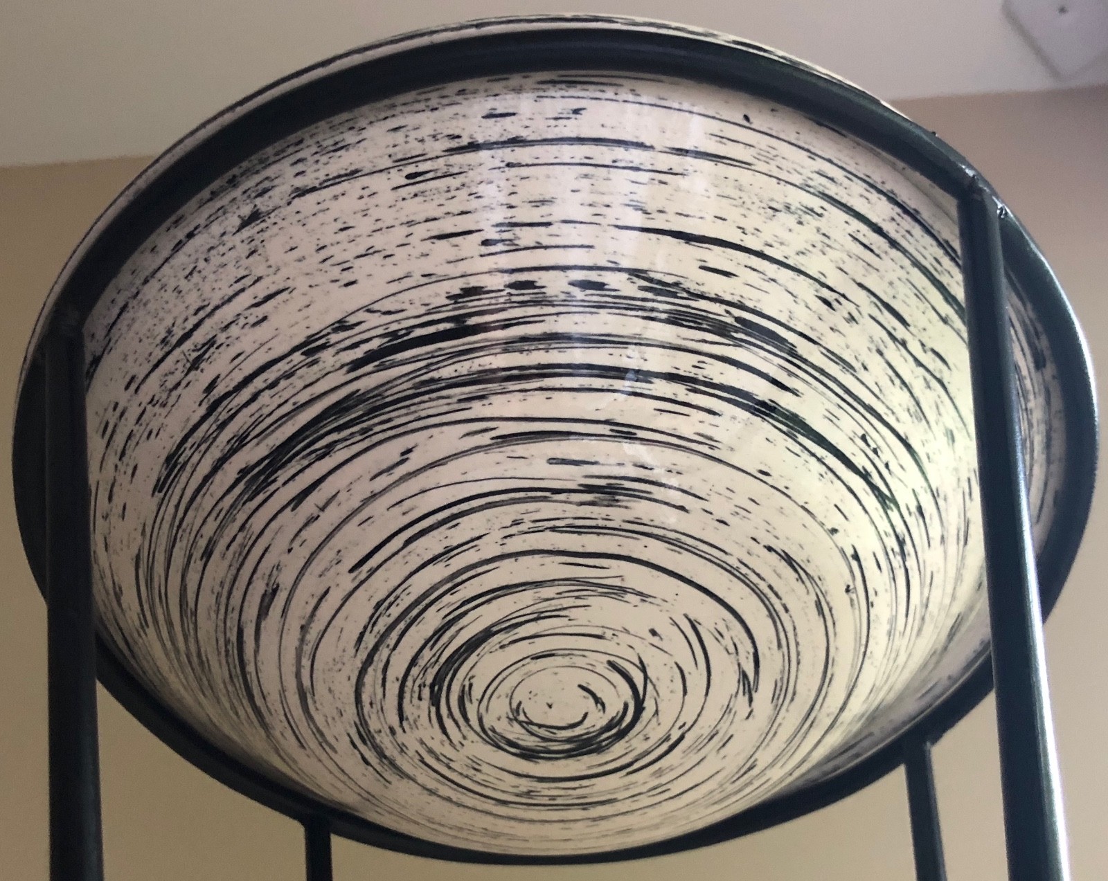 Rare Vintage 50s Atomic Iron Ceramic Pottery Lamp Mid Century Modern Lighting