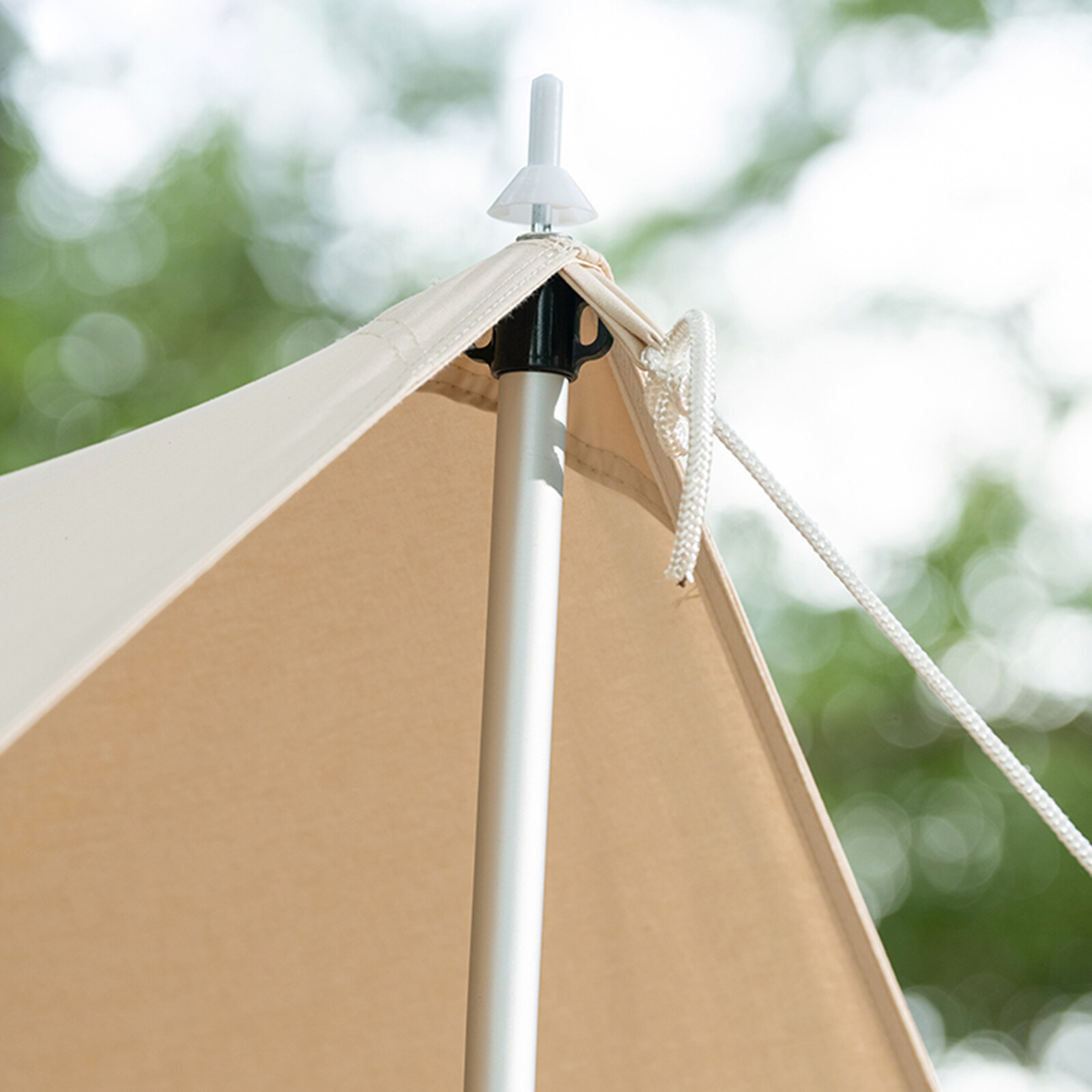 2× Tent Pole Telescopic Adjustable Tarp Poles for Camping Canopy Awning Shelter