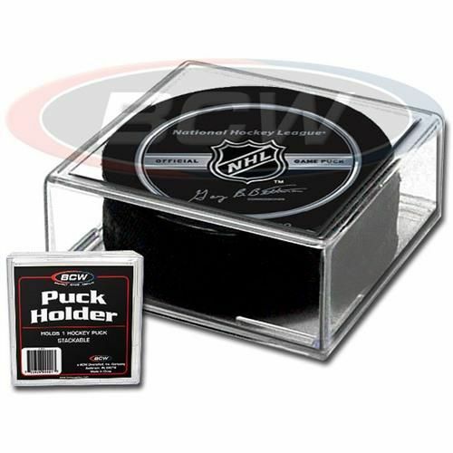 BCW Square Hockey Puck Holder Cube Display Case Stackable For Regulation Pucks