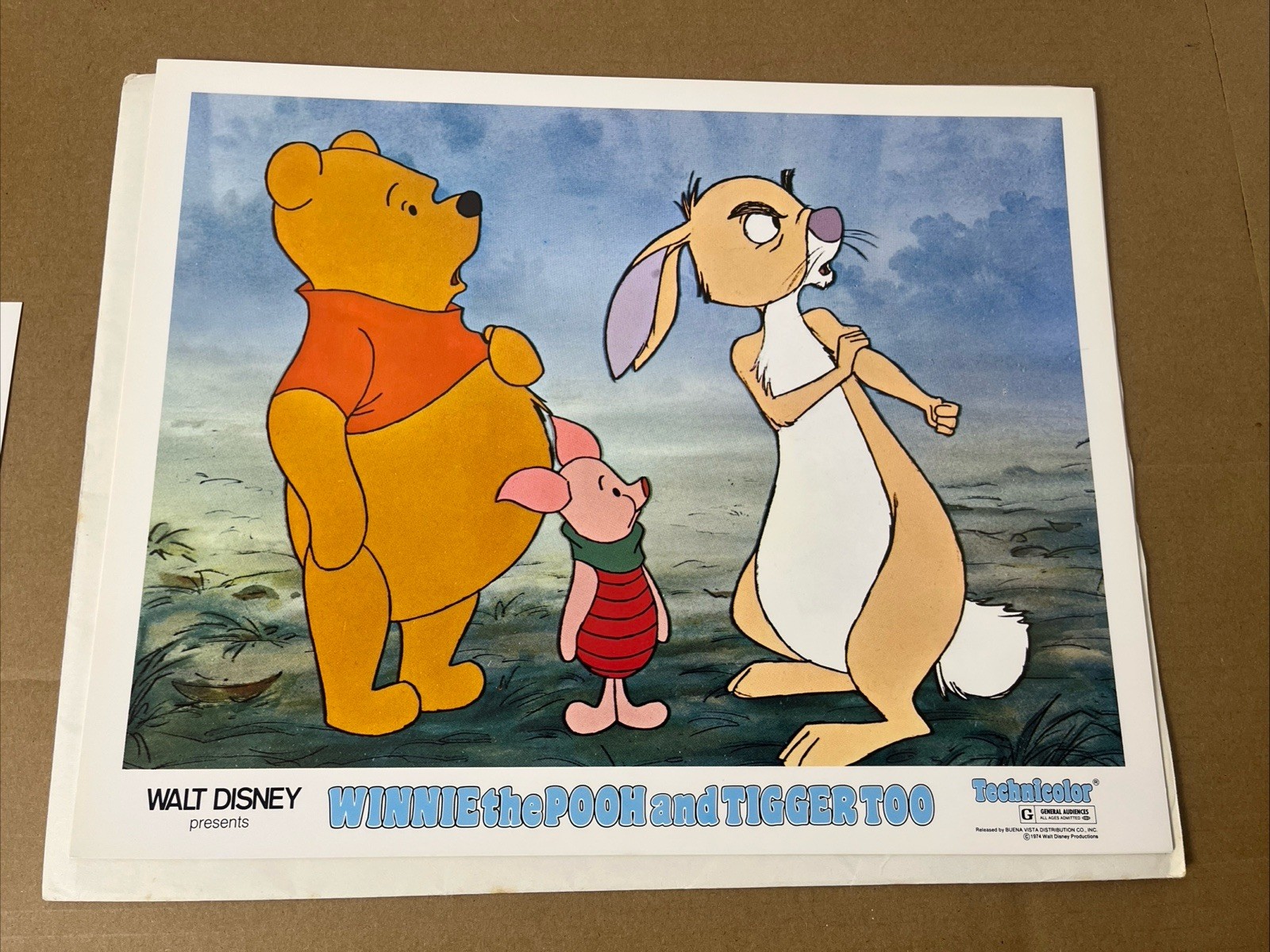 WINNIE POOH TIGGER TOO 1974 ORIGINAL DISNEY LOBBY CARD SET OF 6 11X14", NEW MINT