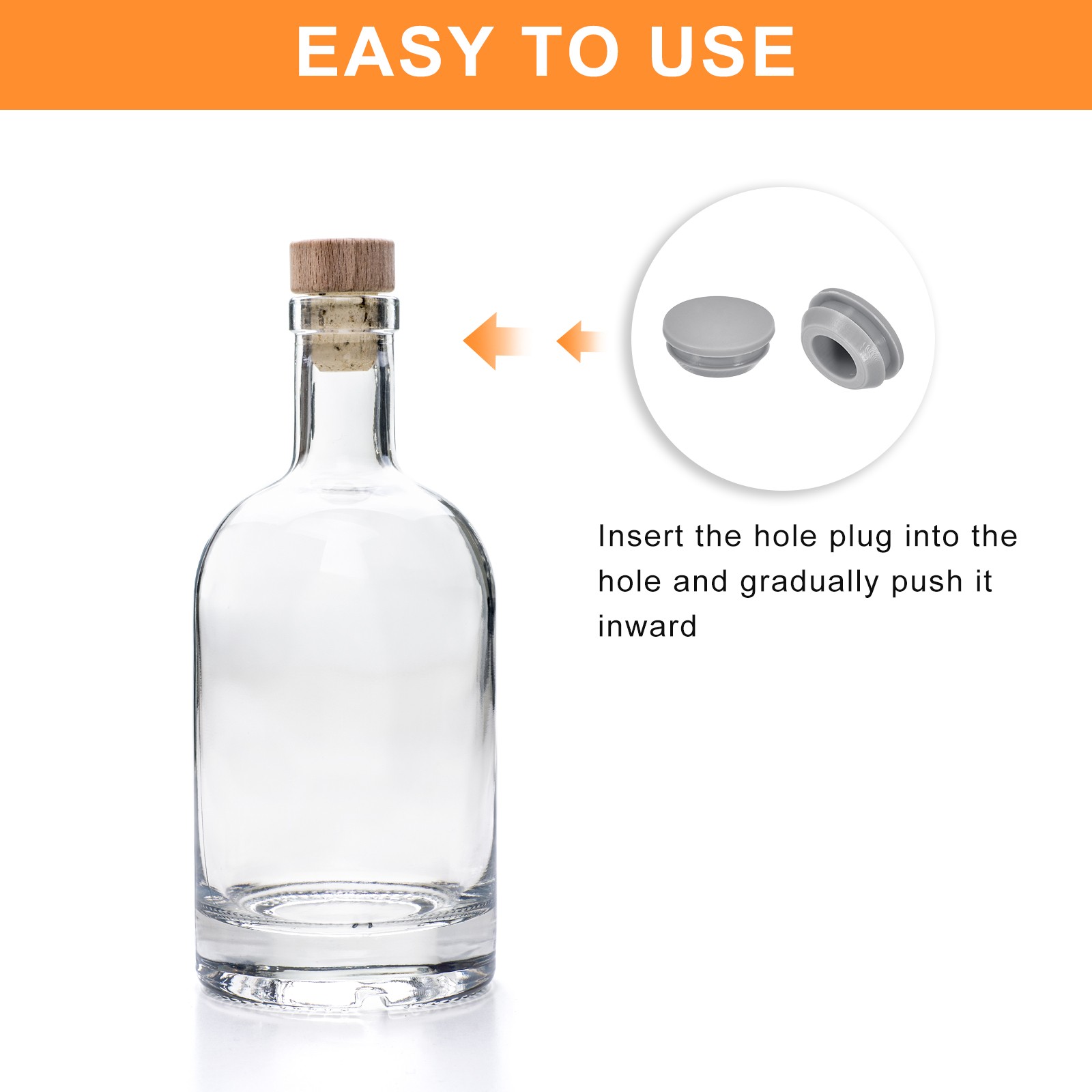 15Pcs Silicone Plugs Rubber Round Hole Plugs for 12-13mm Hole Grey