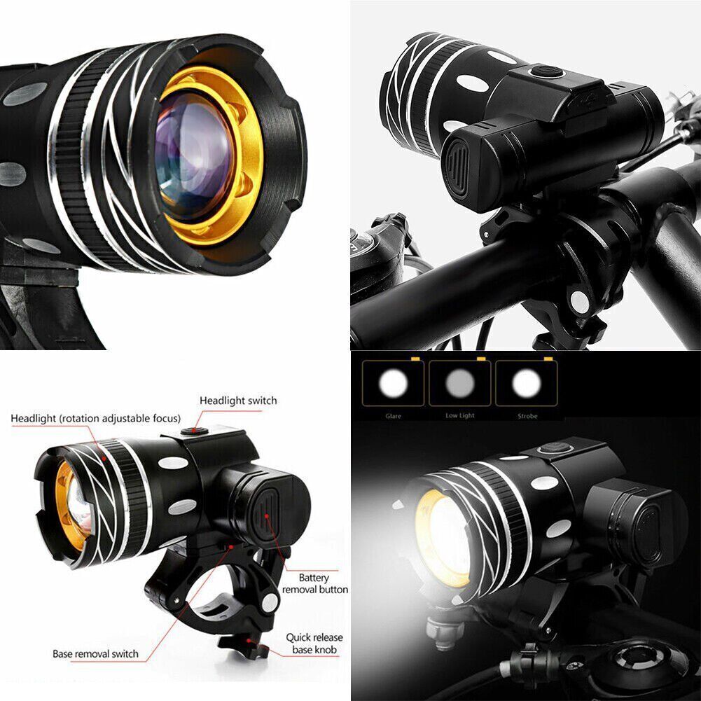 2 Sets USB Rechargeable LED Bicycle Headlight Bike Front Rear Lamp Cycling Light