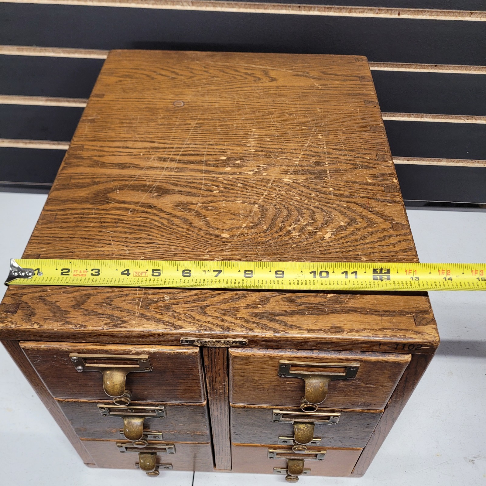 Vintage Remington Rand 6 Drawer Library Card Catalog File Cabinet Oak Solid