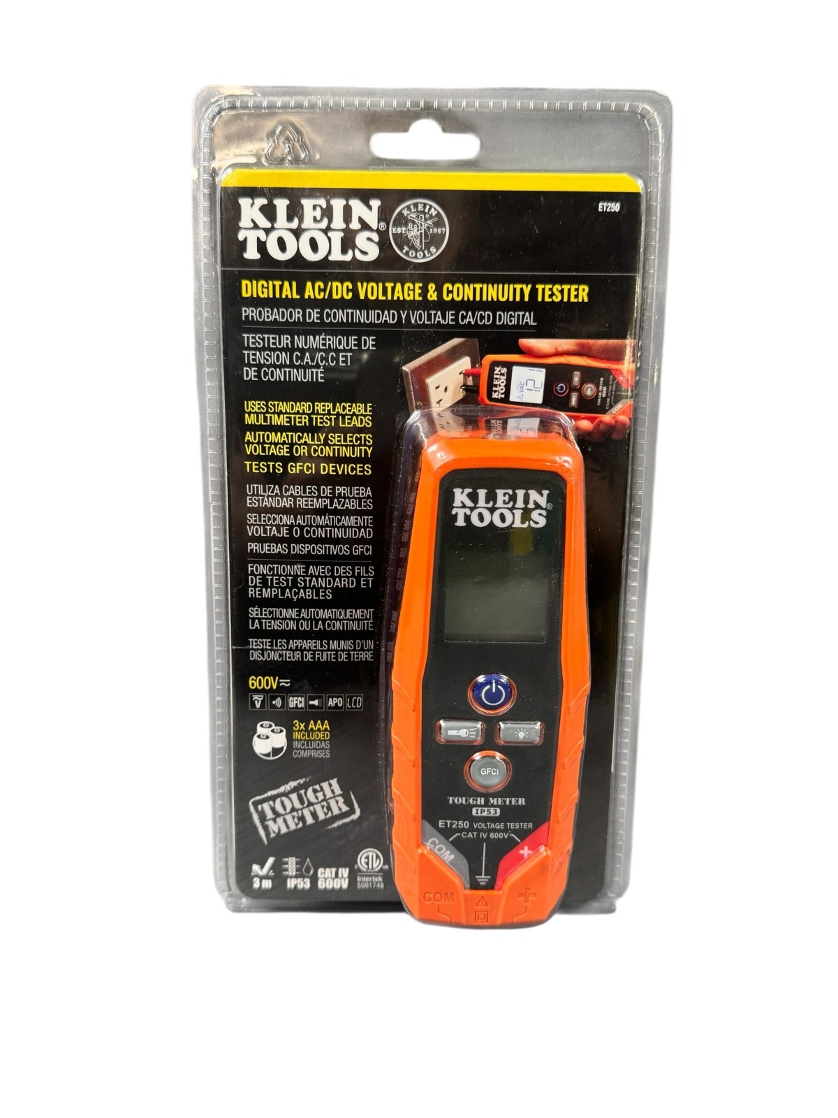 NEW Klein Tools ET250 AC/DC Voltage & Continuity Tester