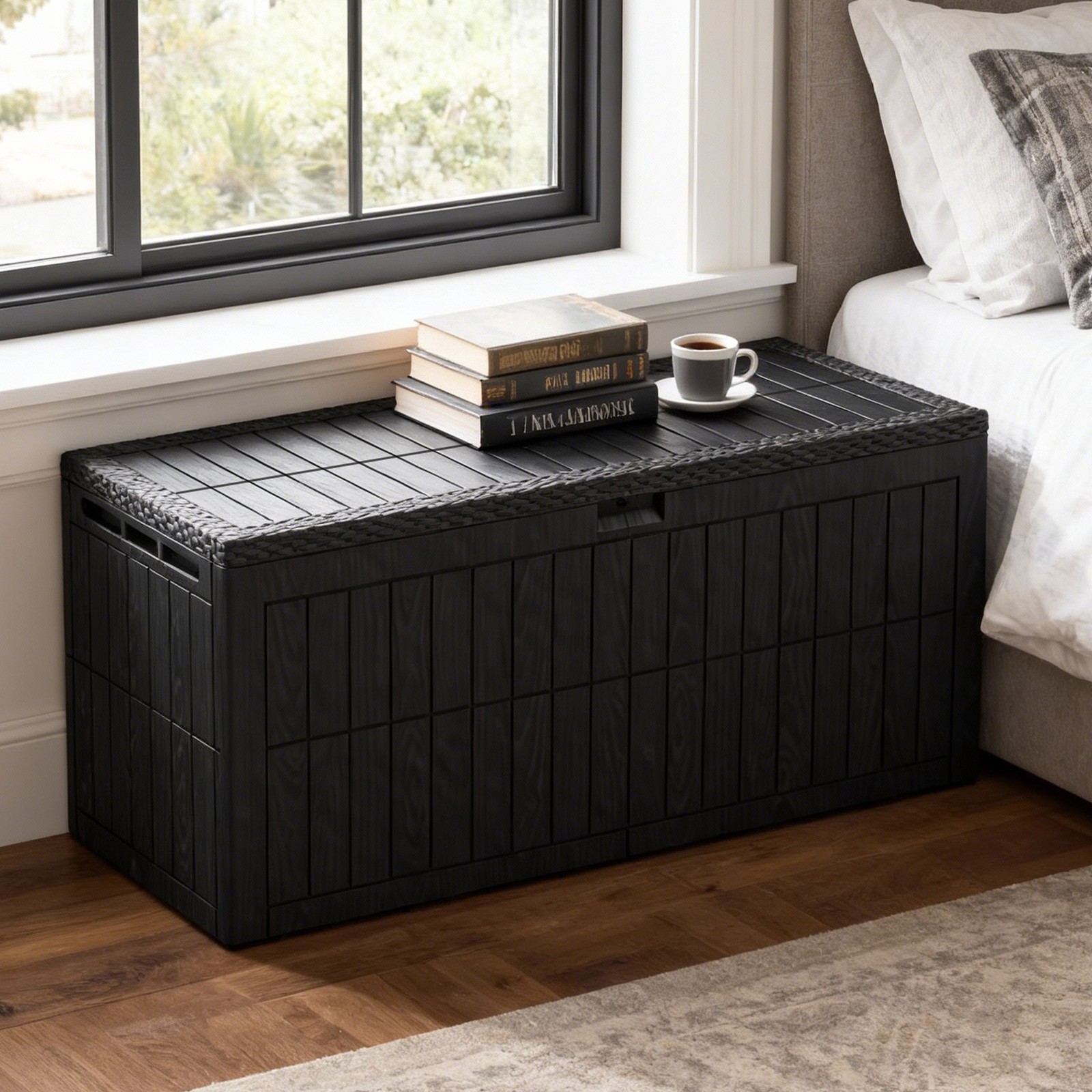 Outdoor Storage Deck Box Resin Chest Bin Patio for Garden 220 Gal WaterProof