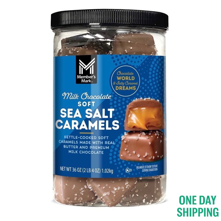 Member's Mark Milk Chocolate Sea Salt Caramels 36 oz Gourmet Candy Bulk