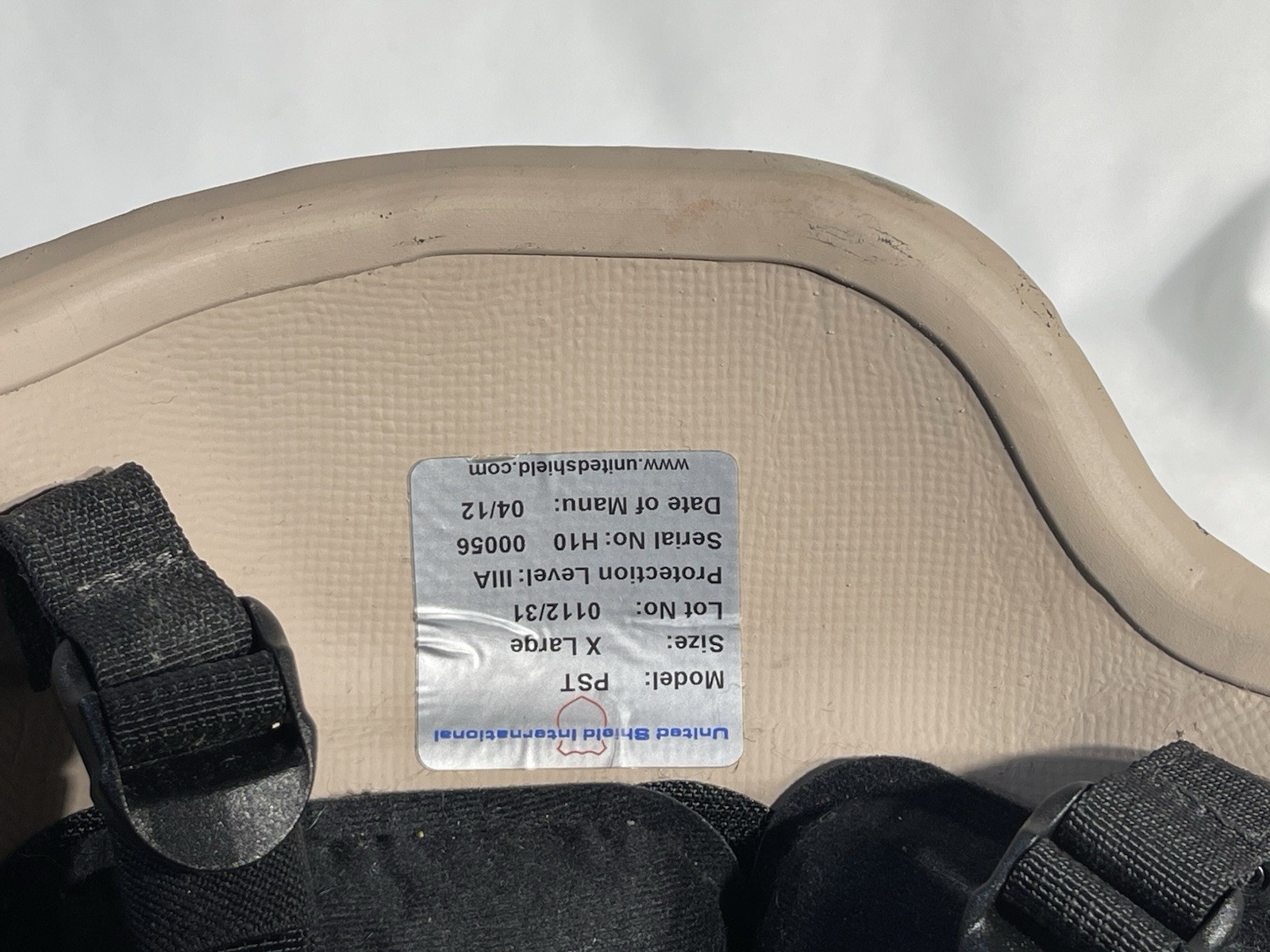 United Shield PST PASGT X-Large Ballistic Helmet, Tan Used