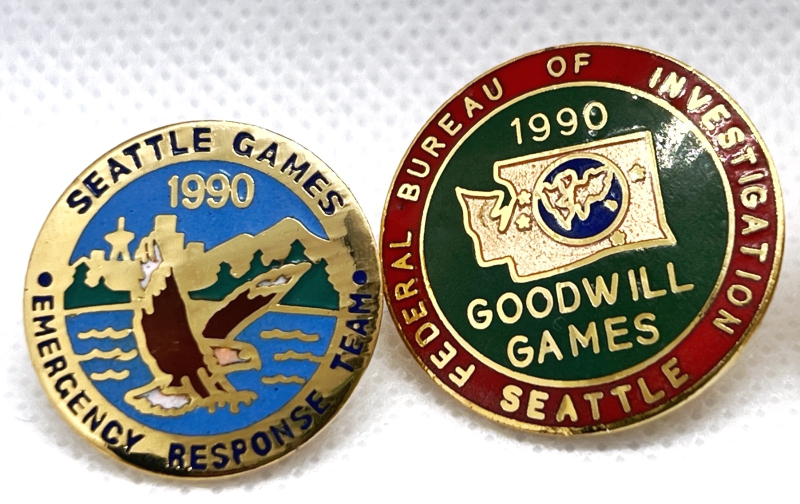 Rare 4 Pin FBI Set 1990 Goodwill Games FBI /SWAT, ERT and Air Support Bin B2