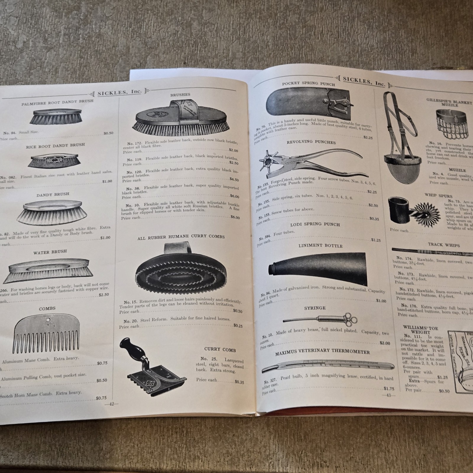 J.B. Sickles Saddle Catalog Show Race Horse Western English Early 1900s