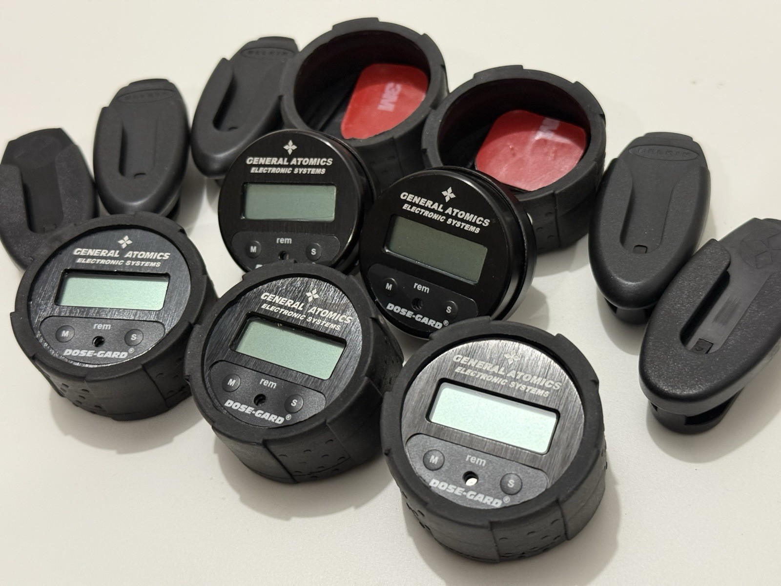 Lot of 5 - General Atomics Dose Gard Personal Radiation Dosimeter *Needs Battery