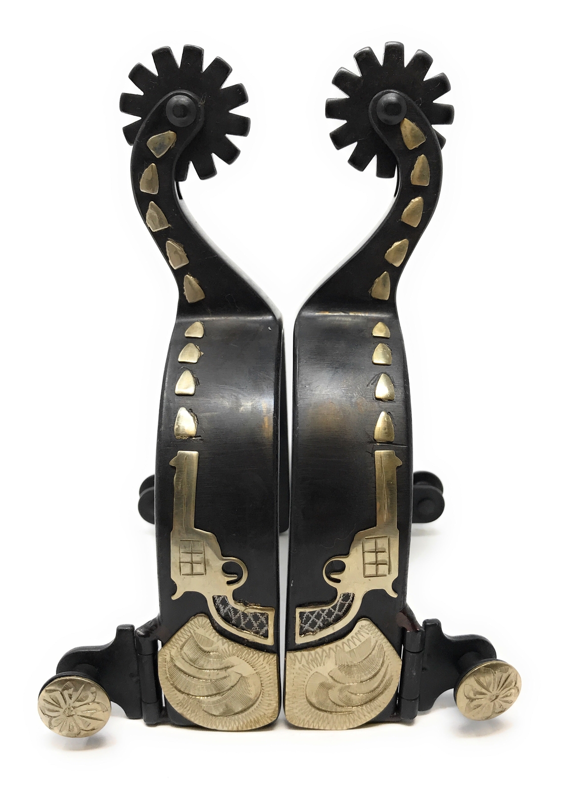 AJ Tack Antique Brown Revolver Spurs - Mens