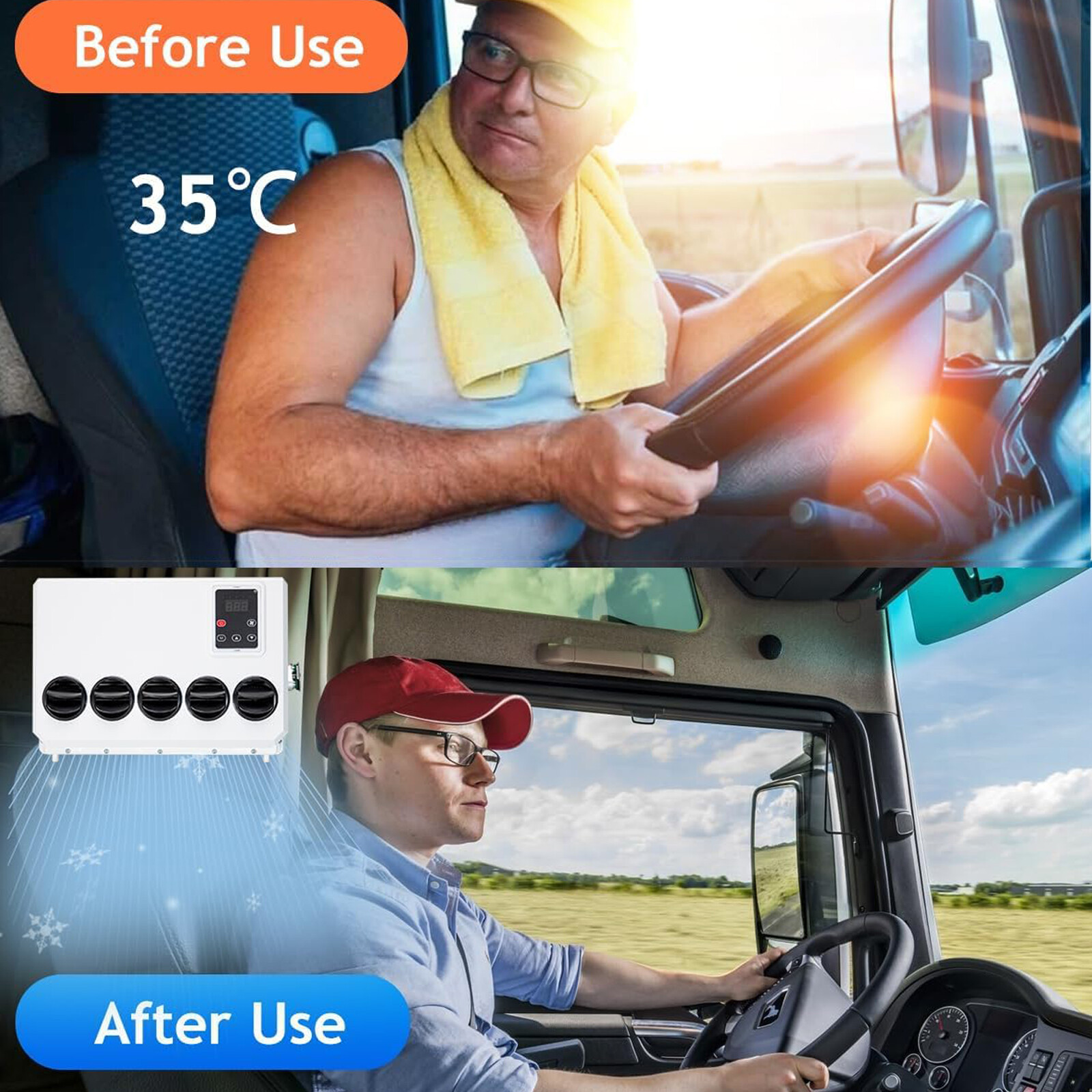 12V Split Truck Air Conditioner 12000Btu A/C Fit Semi Trucks Bus Tractor Caravan