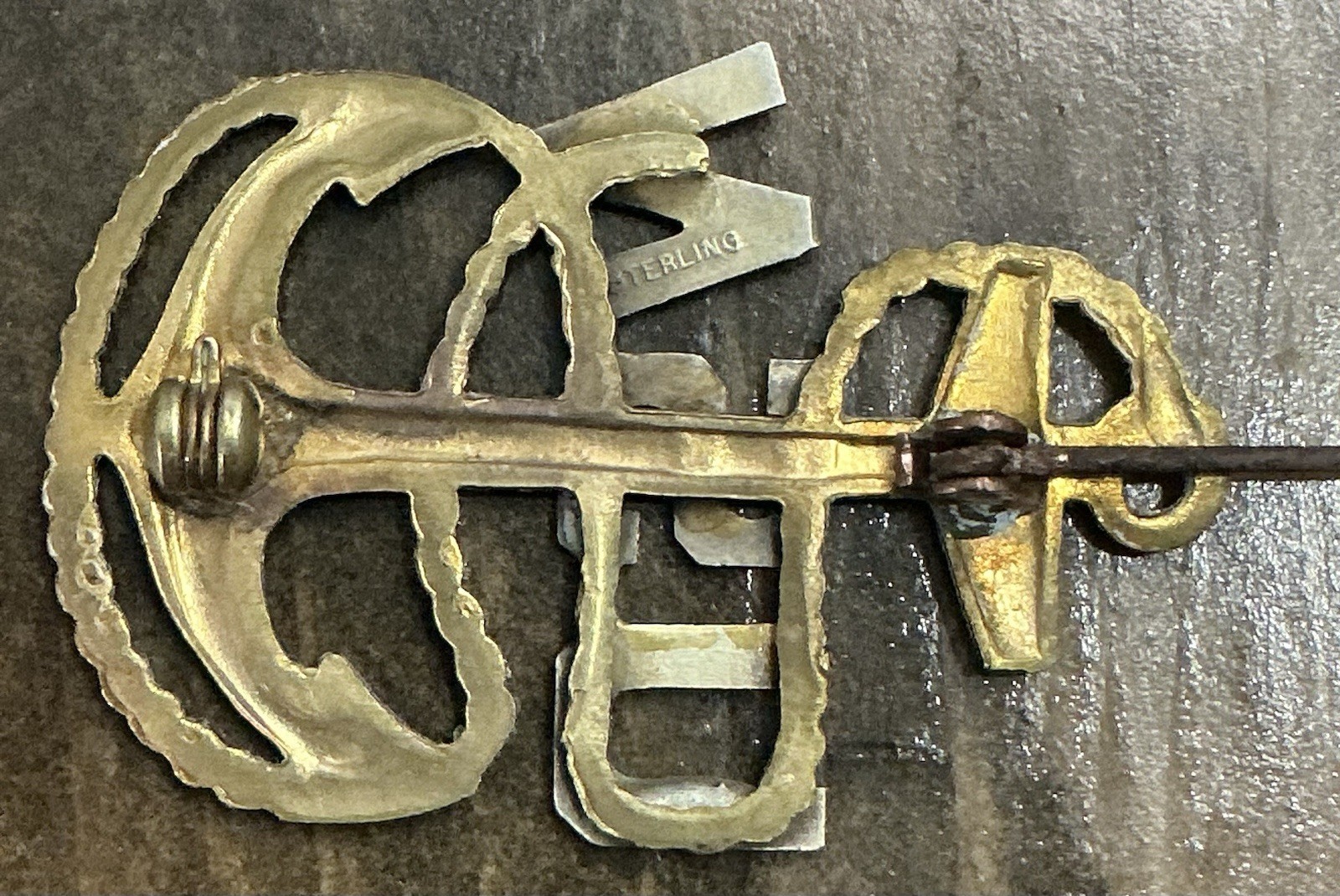 WWI / WWII US Navy CPO Hat Badge US Navy Chief Petty Officer Missing Pin