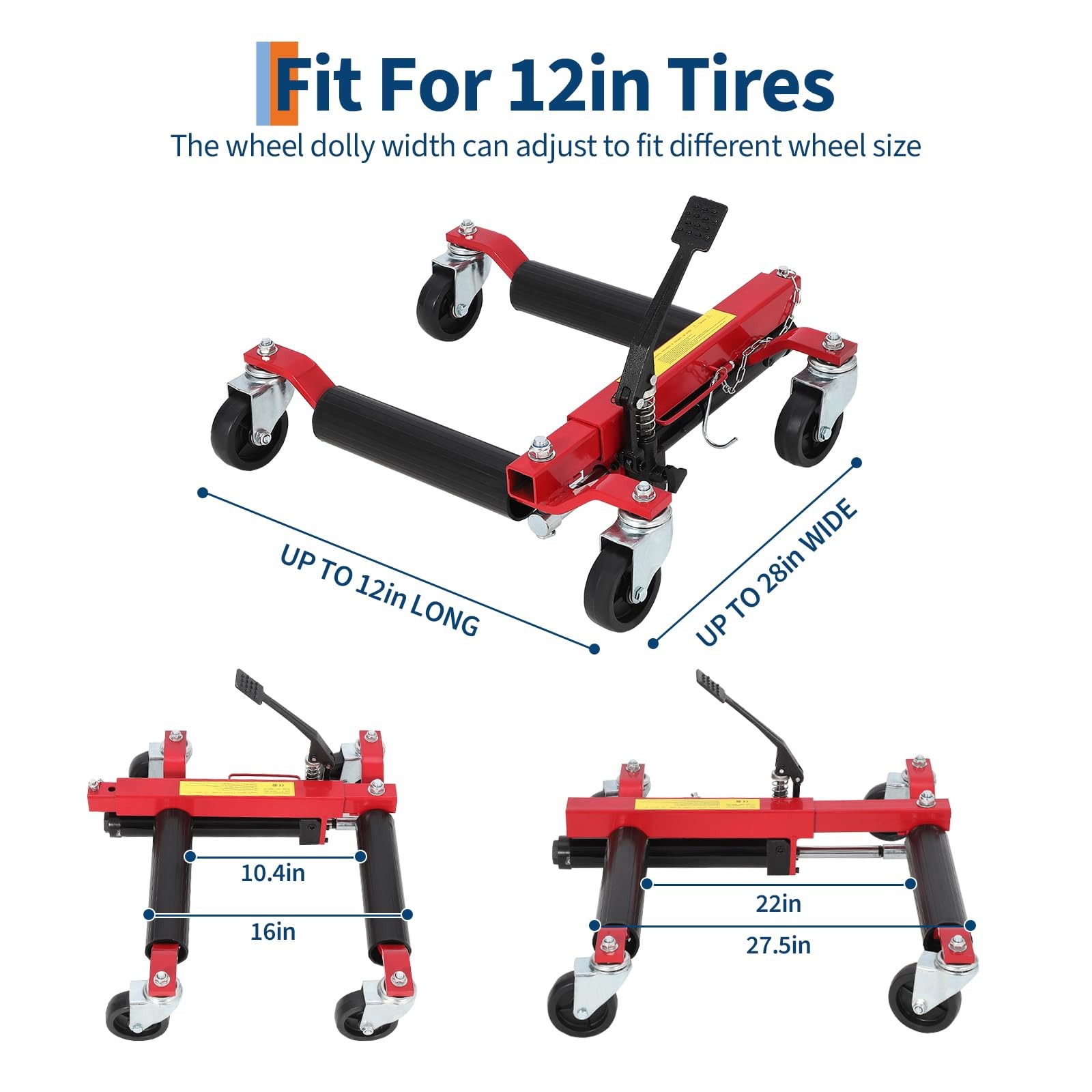 4 PACK Car Wheel Dolly 6000 Lbs Heavy Duty Hydraulic Vehicle Positioning Jacks