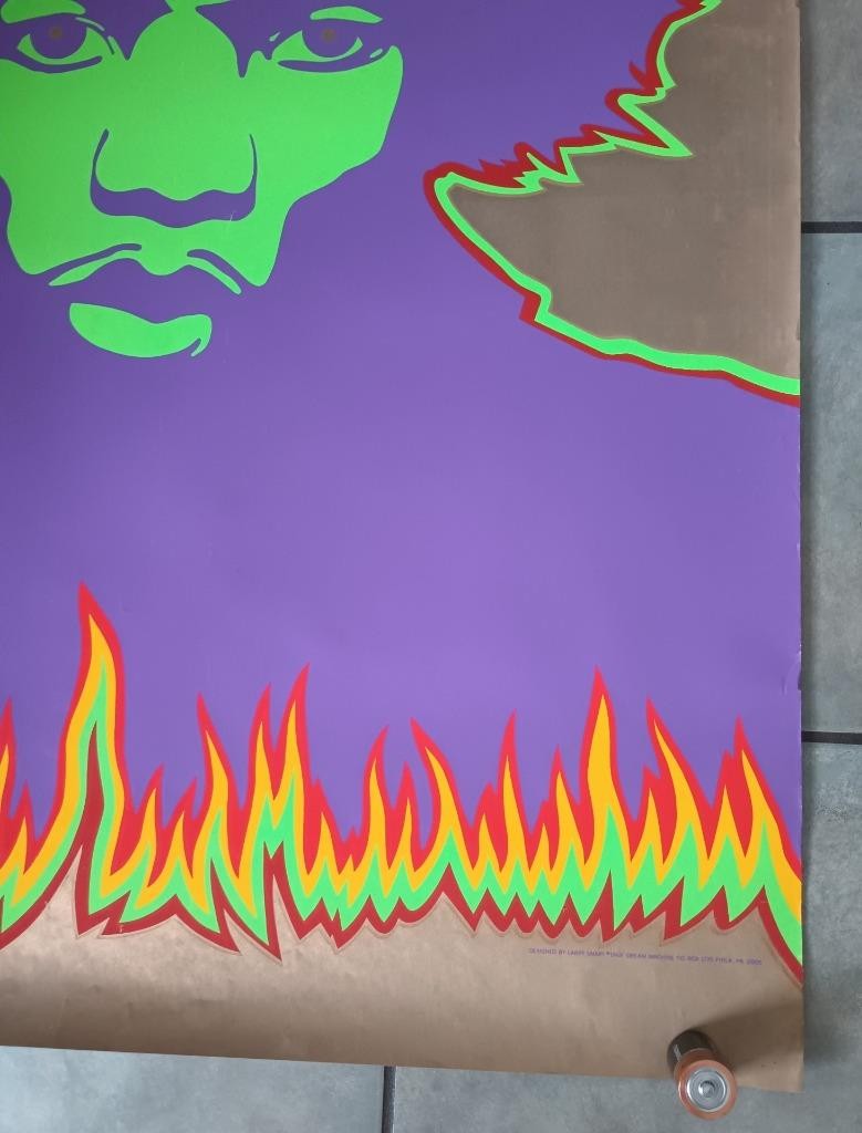 ORIGINAL 1968 VINTAGE JIMI HENDRIX FIRE PSYCH POSTER LARRY SMART DREAM MACHINE