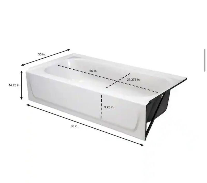 Bootz Aloha 60x30 Alcove Soaking Bathtub Right Drain White