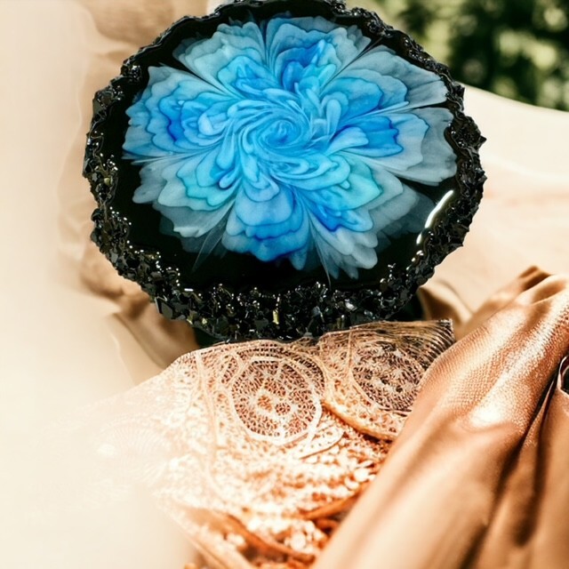 Sm 3 oz Volume Silicone Crystal Edged Tapered Coaster Mold