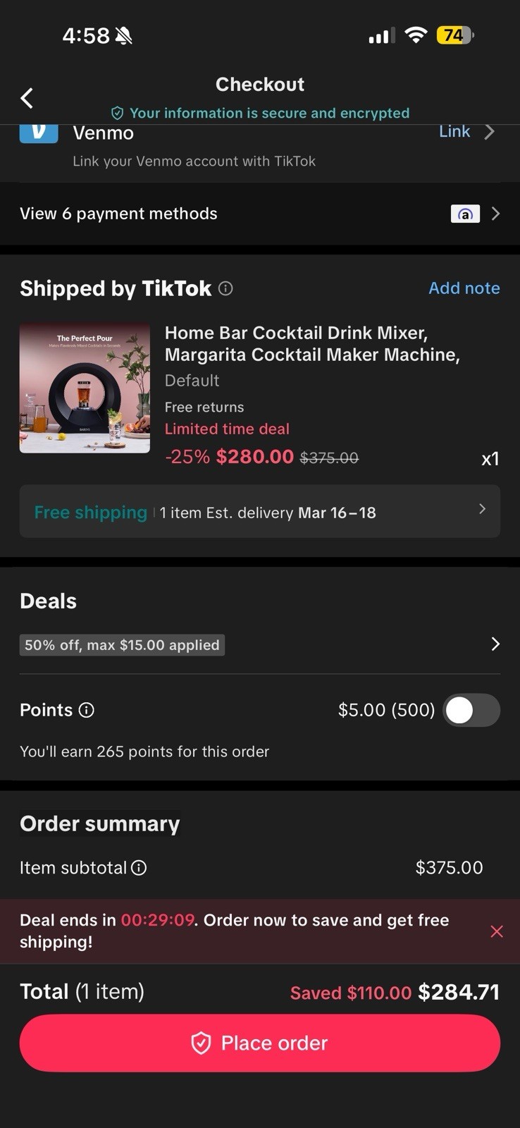 Barsys 360 Cocktail Maker Machine (Black)