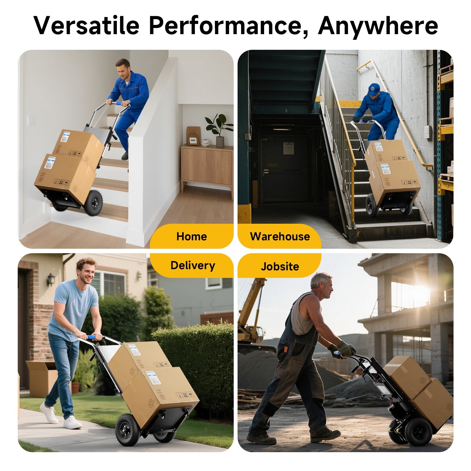 Electric Stair Climbing Hand Trucks Climber Dolly Cart for Moving 900lb Capacity