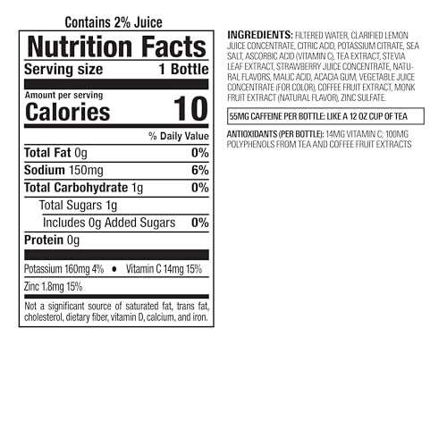 Antioxidant Infused Water Beverage São Paulo Strawberry Lemonade with Vitamin...