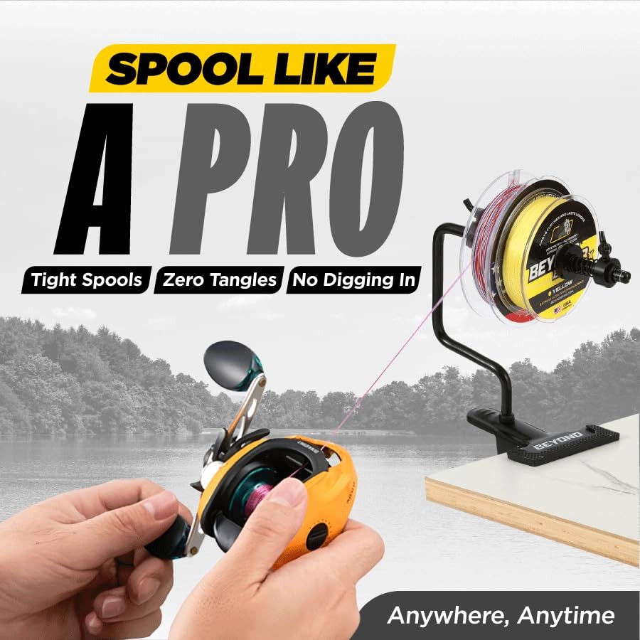 EZ Fishing Line Spooler – Portable Table Mounted Reel Spooler for Spinning & ...