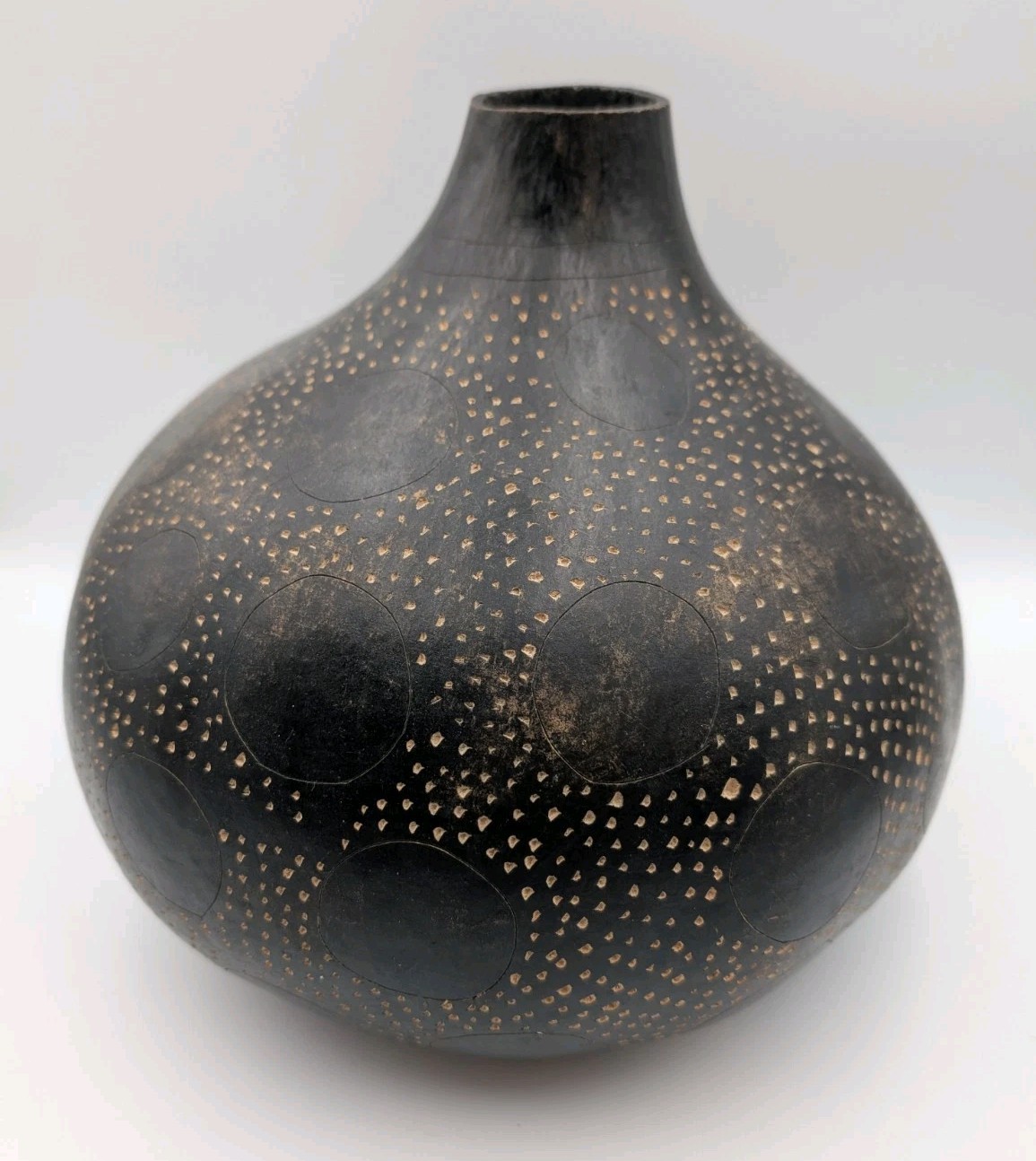 Hand Carved Decorative Painted Gourd African Tribal Folk Art Made In Kenya